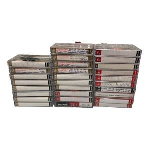 Maxell Audio Cassette Tape Lot Black XLII UDII 90min High Bias CrO2 Travel Cases